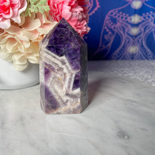 Chevron Amethyst Tower - Crystal Concepts