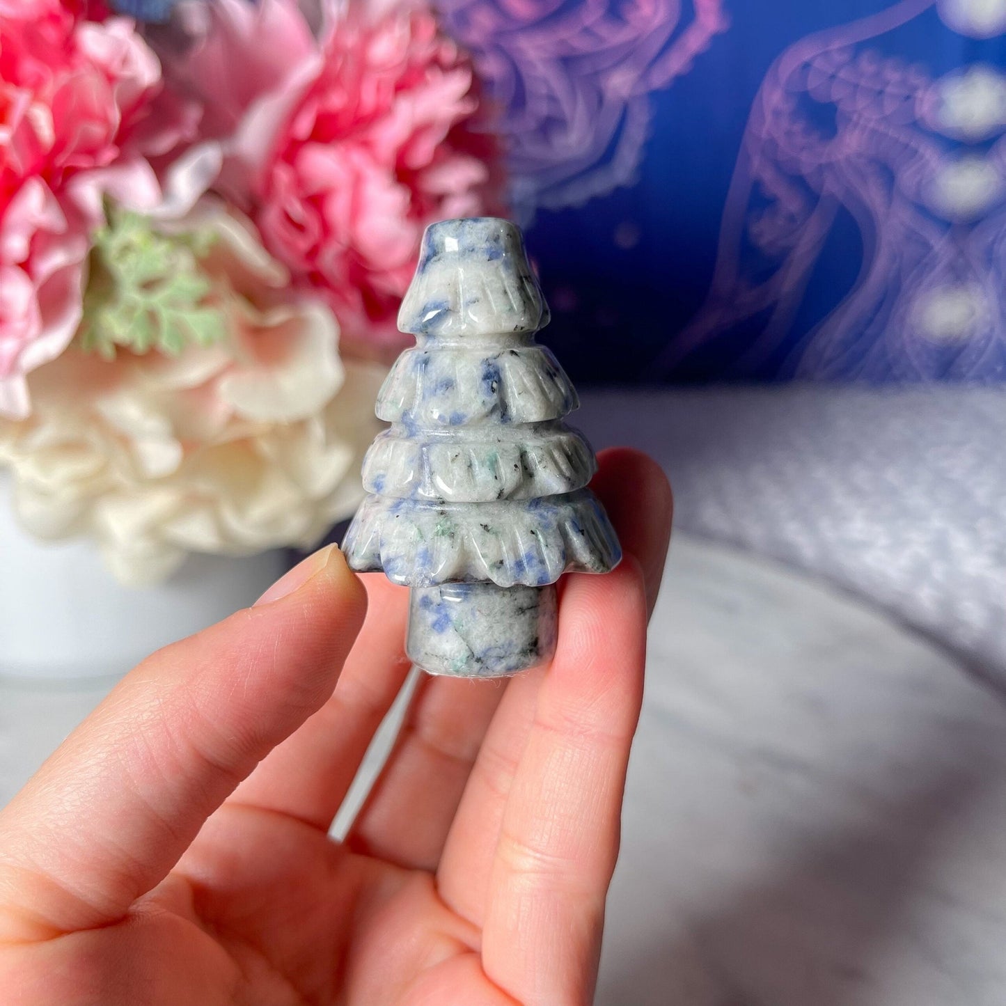 Crystal Mini Winter Trees Blue Aventurine B - Crystal Concepts