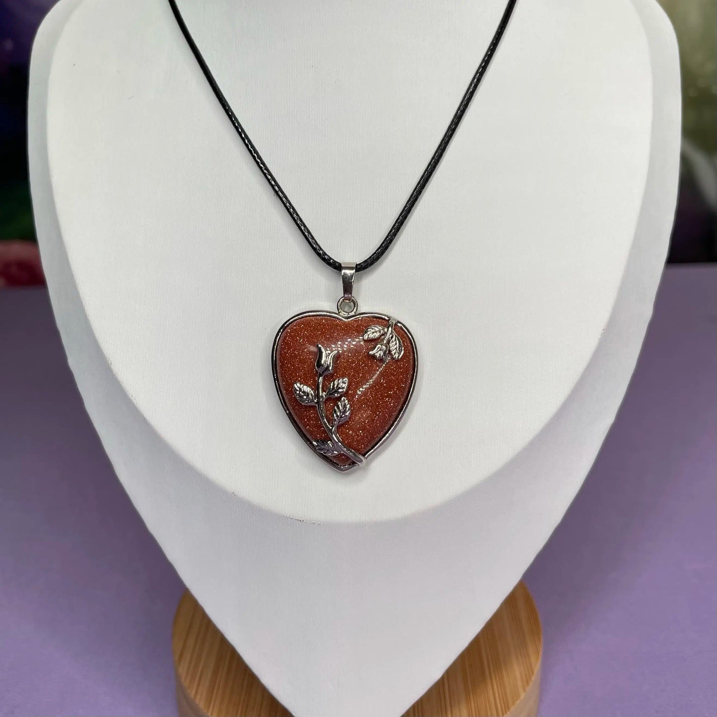 Goldstone Heart Necklace - Crystal Concepts