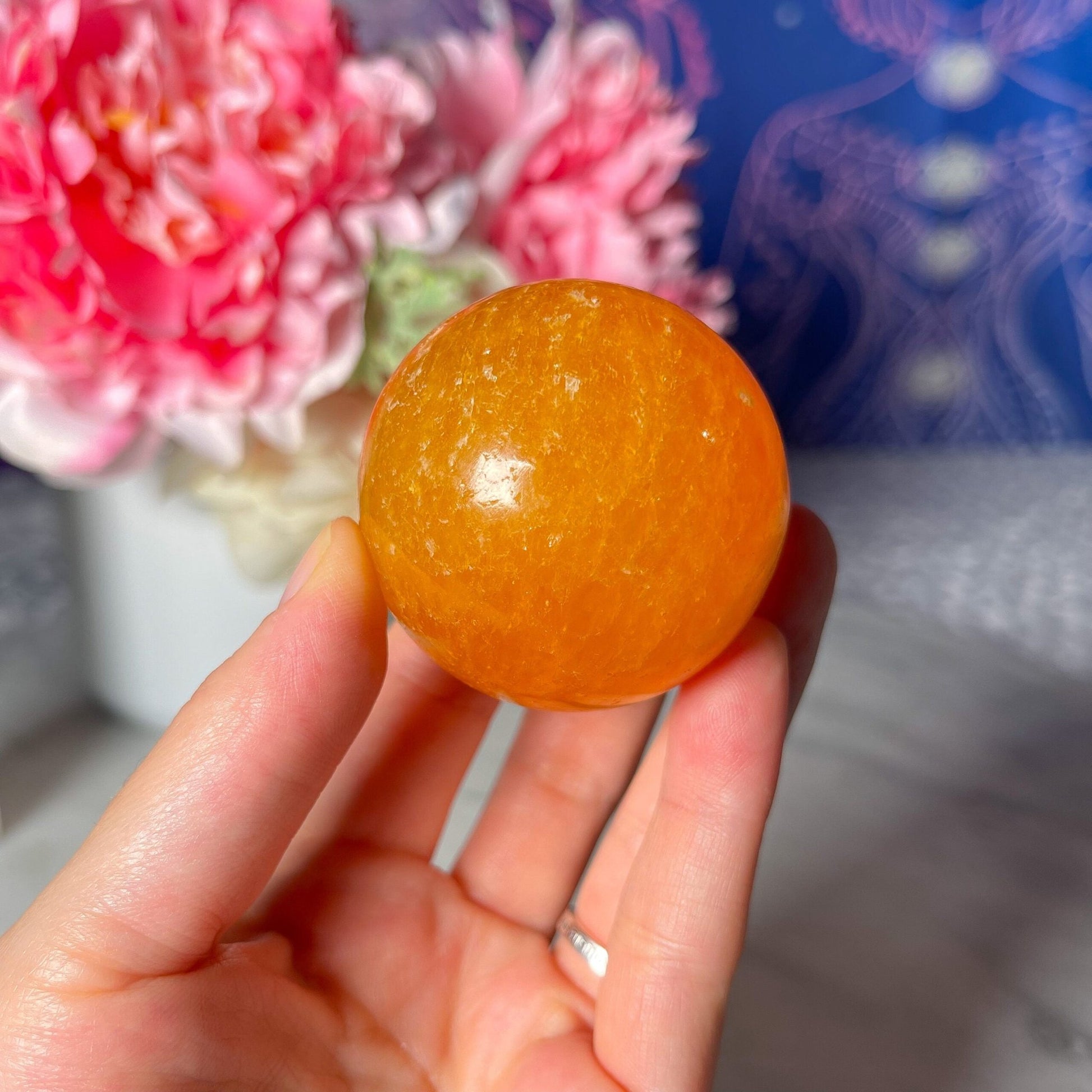 Orange Calcite Sphere - Crystal Concepts