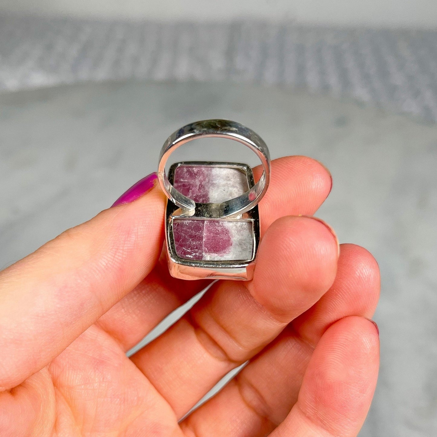 Pink Tourmaline Ring Adjustable Sterling Silver - Crystal Concepts