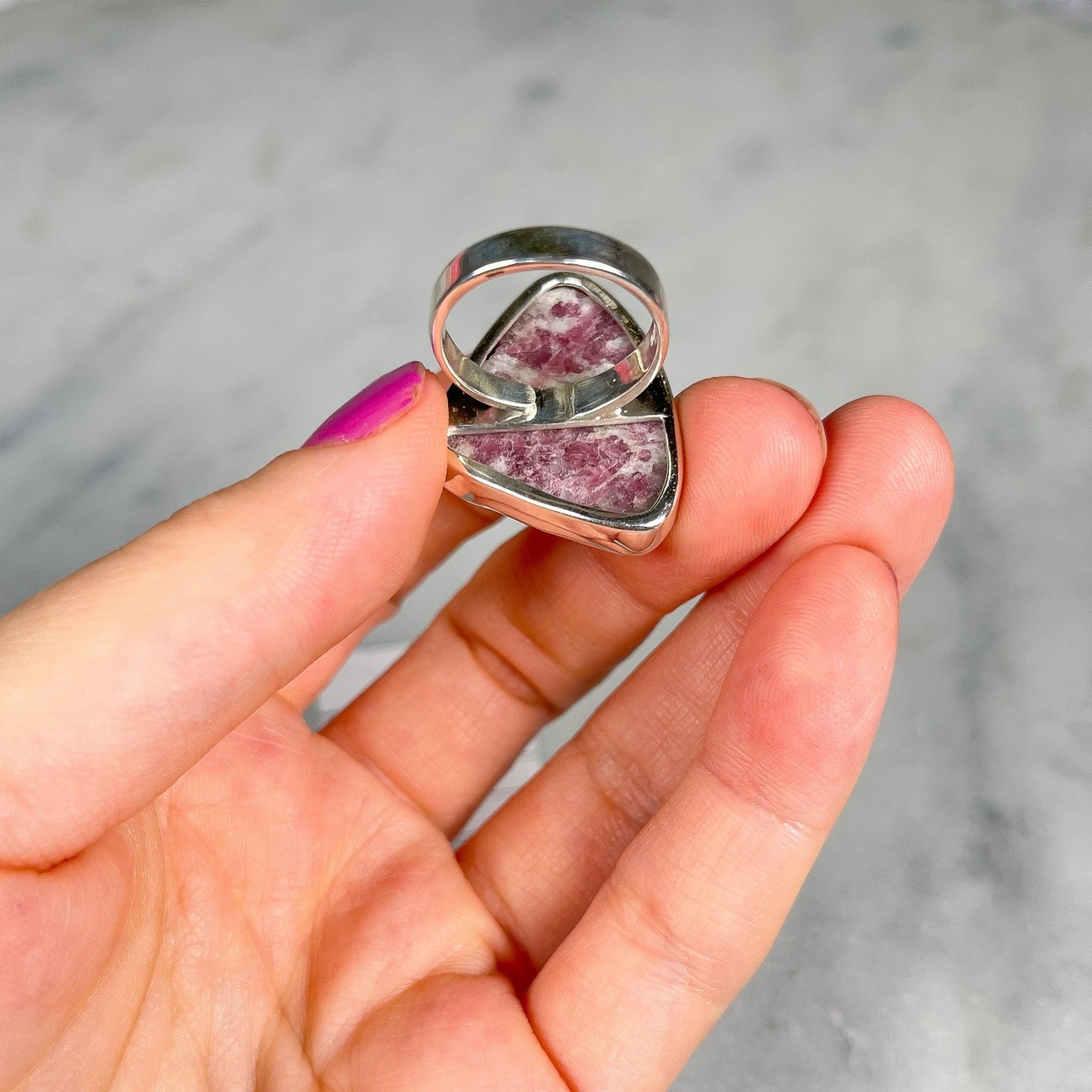 Pink Tourmaline Ring Adjustable Sterling Silver - Crystal Concepts