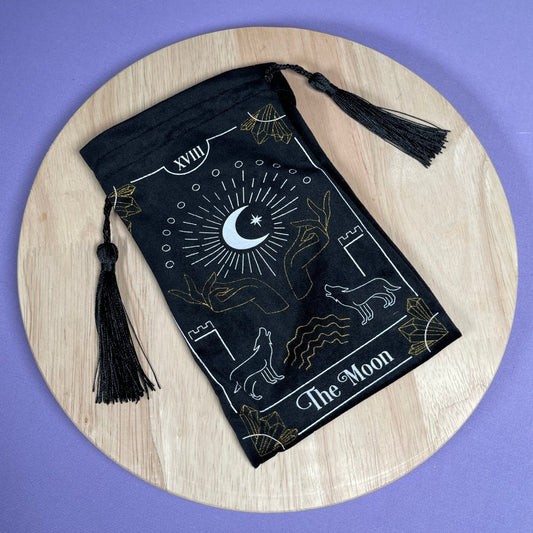 The Moon Drawstring Tarot Bag - Crystal Concepts