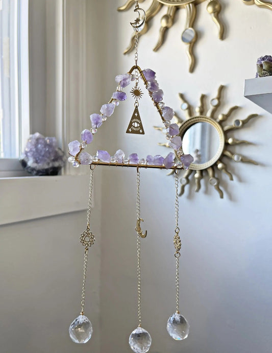 Triangle Amethyst Sun Catcher - Crystal Concepts